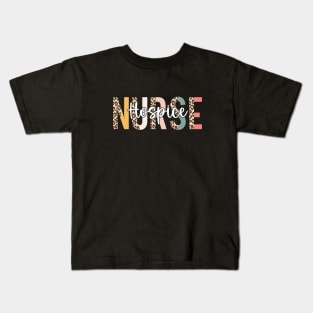 Hospice Nurse Leopard Palliative Nurse RN Hospice Nursing Kids T-Shirt